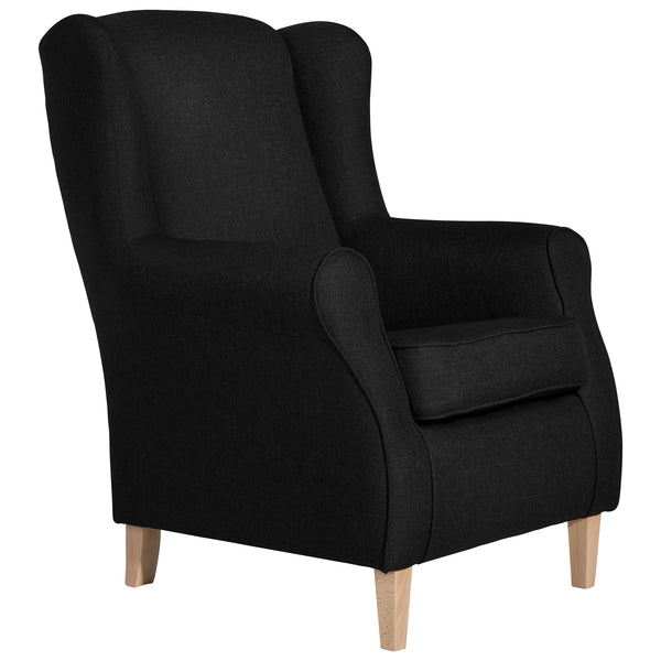 Fauteuil à oreilles Lorris noir de Max Winzer