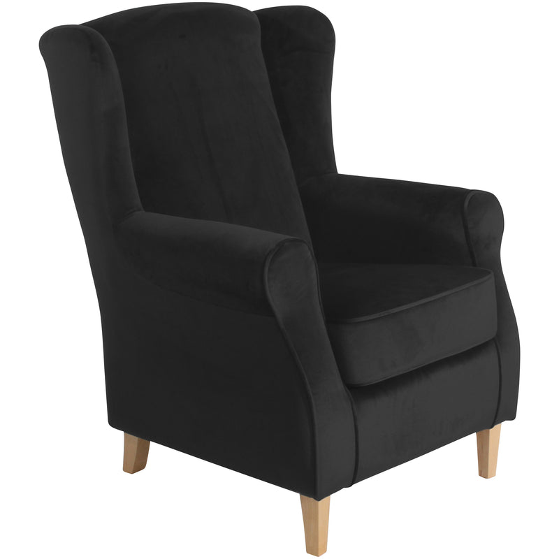 Fauteuil à oreilles Lorris noir de Max Winzer