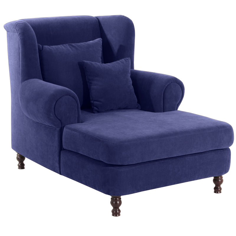 Max Winzer Grote fauteuil inclusief 2x sierkussens 55x55cm + 40x40cm Mareille blauw