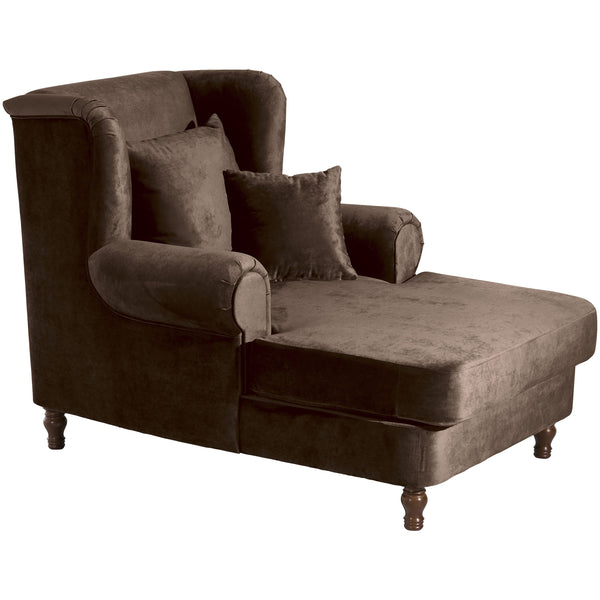 Fauteuil Max Winzer Big comprenant 2x coussins décoratifs 55x55cm + 40x40cm Mareille marron