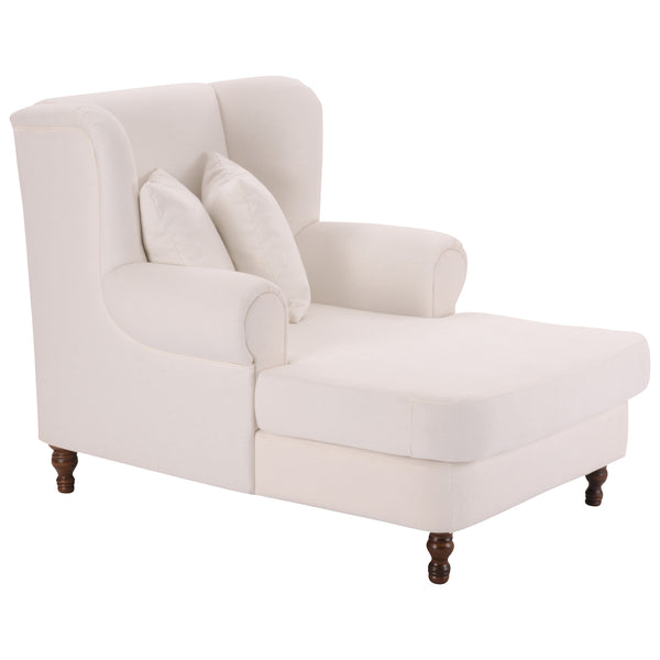 Fauteuil Max Winzer Big comprenant 2x coussins décoratifs 55x55cm + 40x40cm Mareille crème