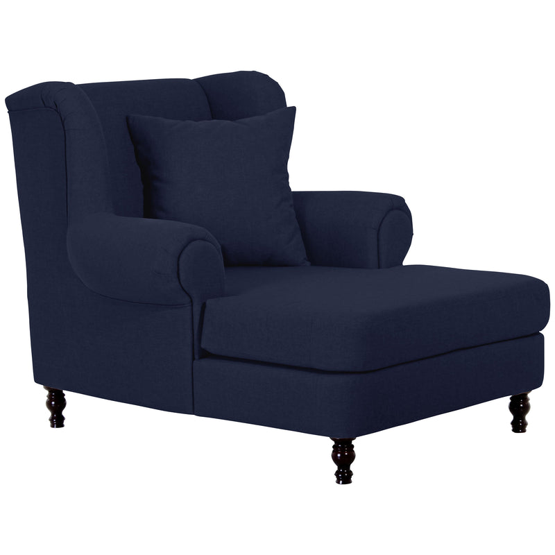 Max Winzer Grote fauteuil inclusief 2x sierkussens 55x55cm + 40x40cm Mareille donkerblauw