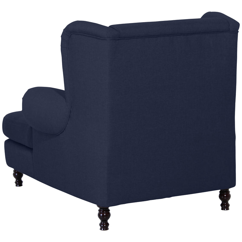 Max Winzer Grote fauteuil inclusief 2x sierkussens 55x55cm + 40x40cm Mareille donkerblauw