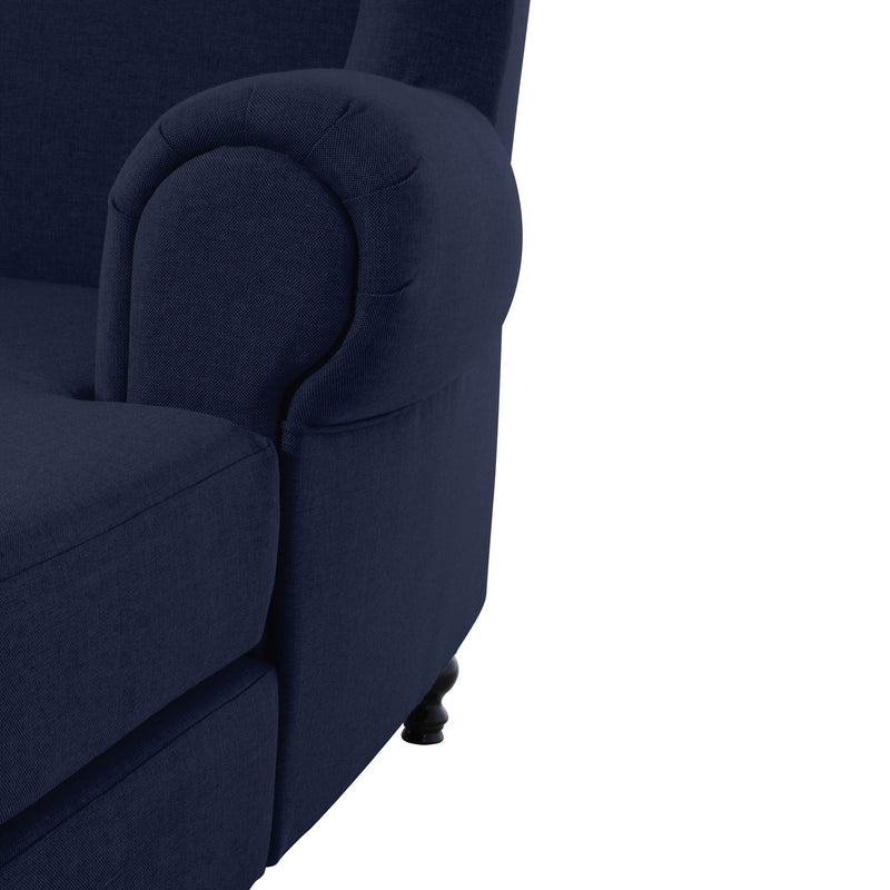 Max Winzer Grote fauteuil inclusief 2x sierkussens 55x55cm + 40x40cm Mareille donkerblauw