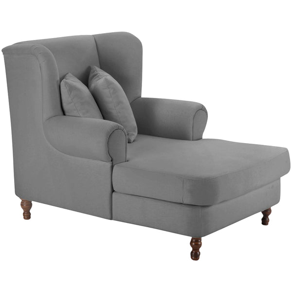 Fauteuil Max Winzer Big comprenant 2 coussins décoratifs 55x55cm + 40x40cm Mareille gris