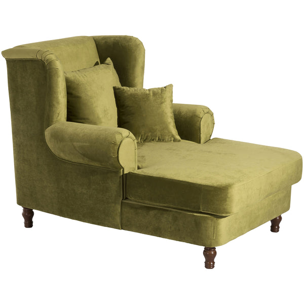 Fauteuil Max Winzer Big comprenant 2 coussins décoratifs 55x55cm + 40x40cm Mareille olive