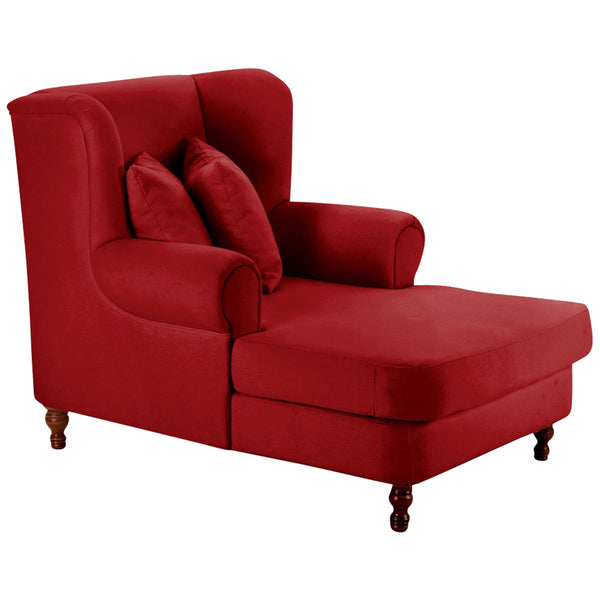 Max Winzer Grote fauteuil inclusief 2x sierkussens 55x55cm + 40x40cm Mareille rood