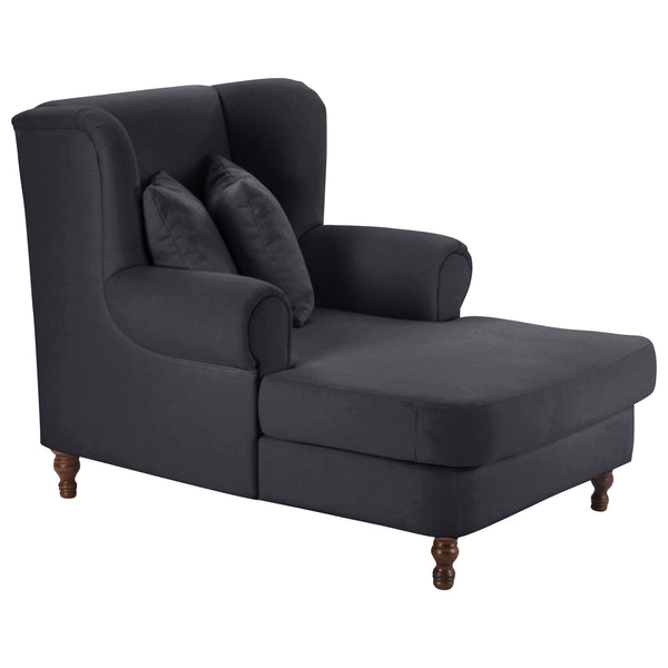 Max Winzer Grote fauteuil inclusief 2x sierkussens 55x55cm + 40x40cm Mareille zwart