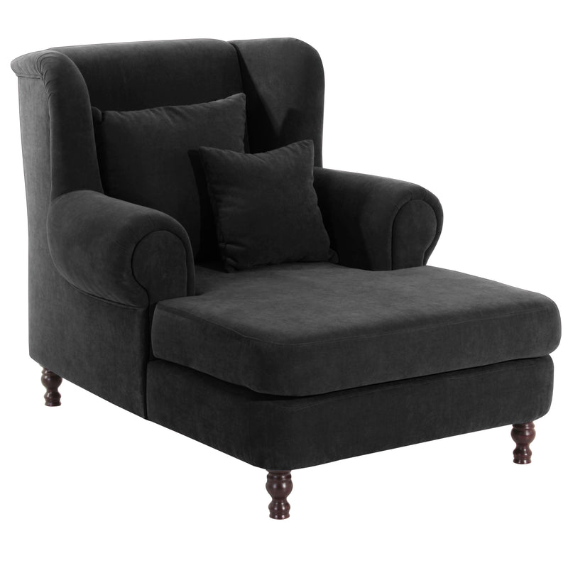 Fauteuil Max Winzer Big comprenant 2x coussins décoratifs 55x55cm + 40x40cm Mareille noir