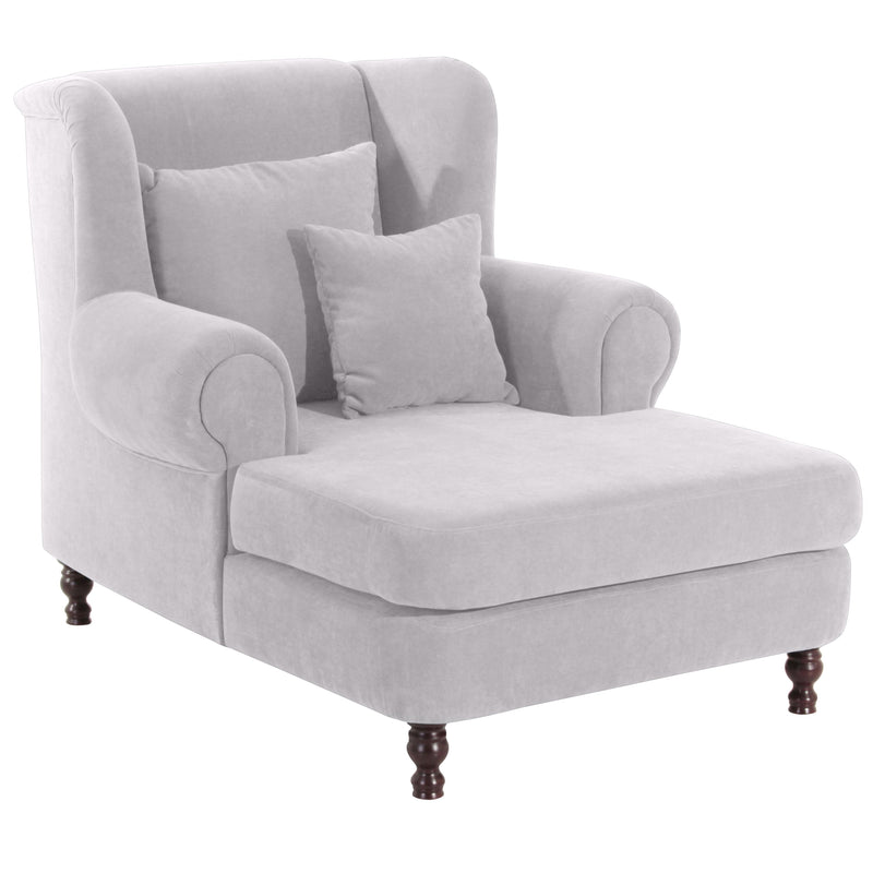 Fauteuil Max Winzer Big comprenant 2x coussins décoratifs 55x55cm + 40x40cm Mareille argent