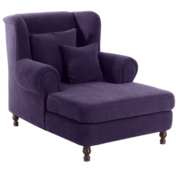 Max Winzer Grote fauteuil inclusief 2x sierkussens 55x55cm + 40x40cm Mareille violet