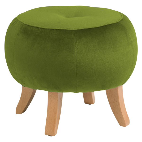 Tabouret Max Winzer Medina olive avec boutons jaunes