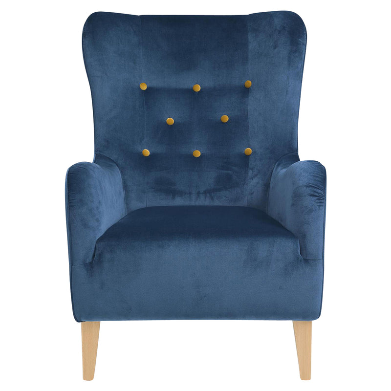 Max Winzer fauteuil Medina petrol met gele knopen