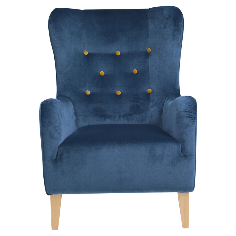 Max Winzer fauteuil Medina petrol met gele knopen