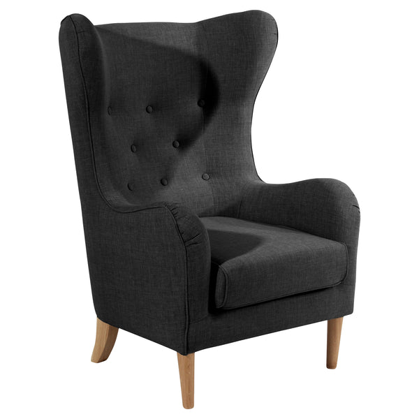 Fauteuil à oreilles Miriam de Max Winzer noir