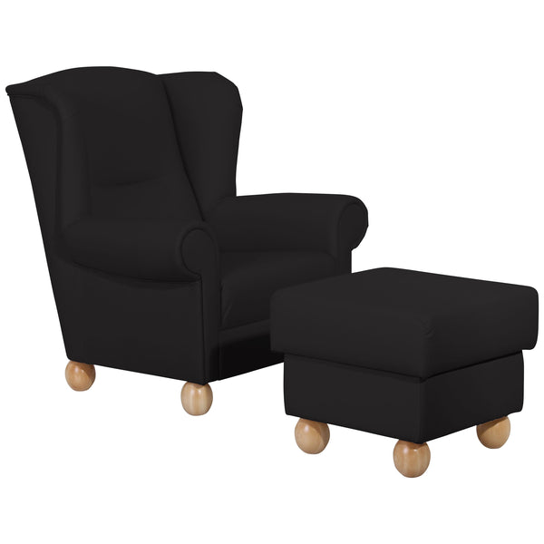 Max Winzer Wingback stoel Monarch zwart