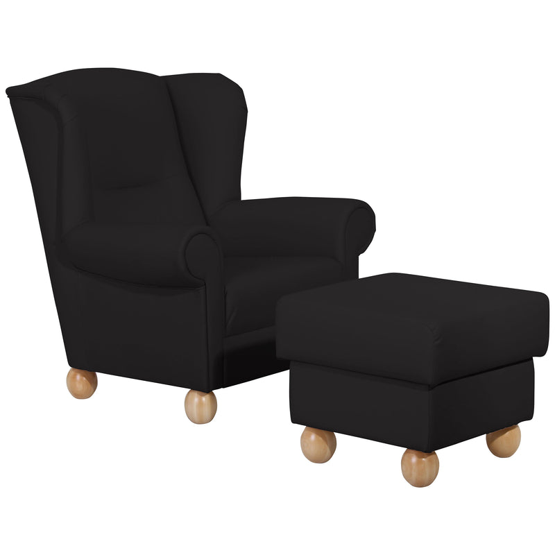 Fauteuil à oreilles Max Winzer Monarch Noir