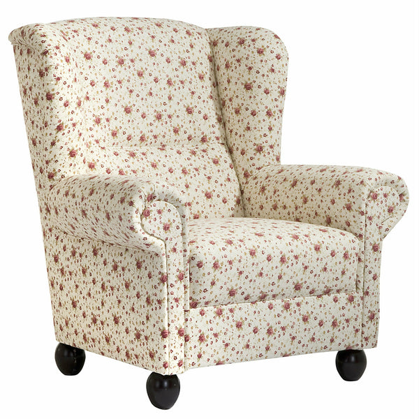 Fauteuil à oreilles Max Winzer Monarch beige fleuri