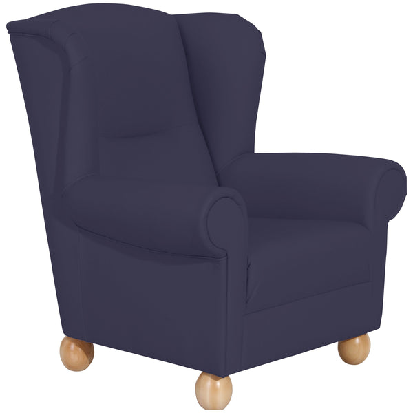 Fauteuil à oreilles Max Winzer Monarch bleu foncé