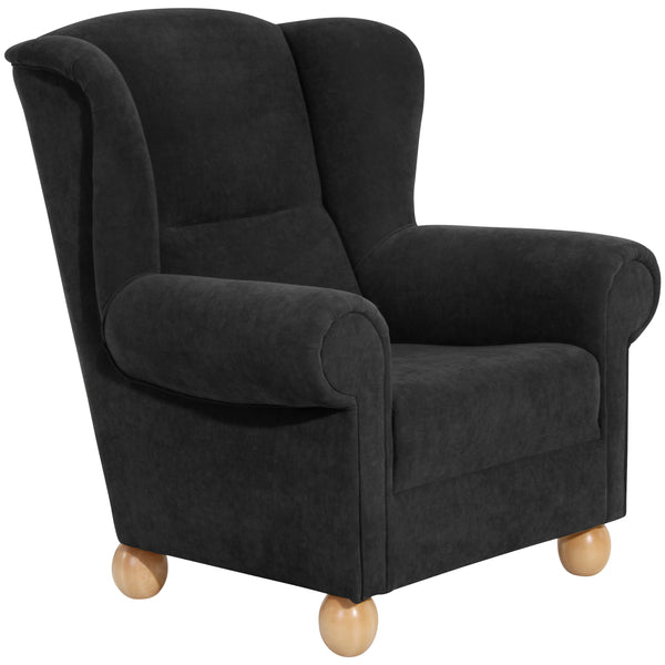 Max Winzer Wingback stoel Monarch zwart