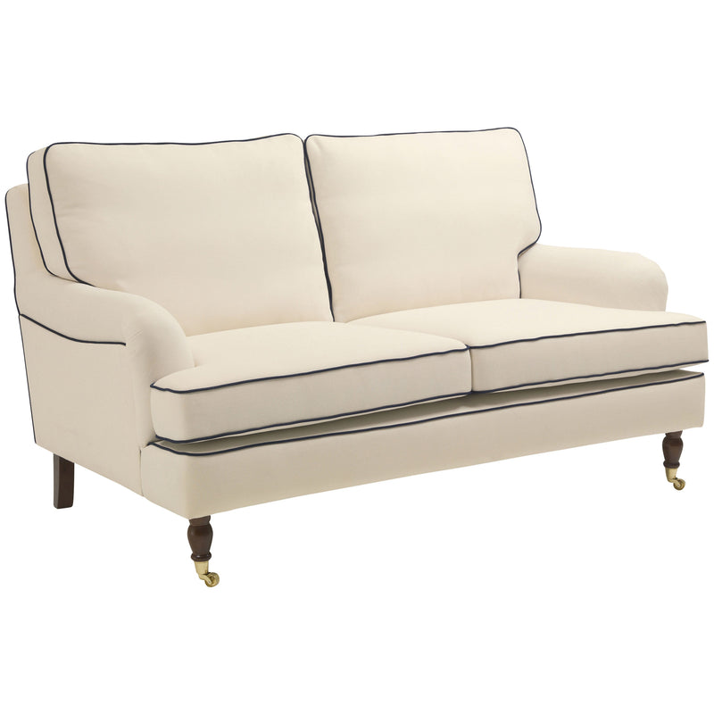 Max Winzer Sofa 2-Sitzer Passion creme mit dunkelblauen Keder