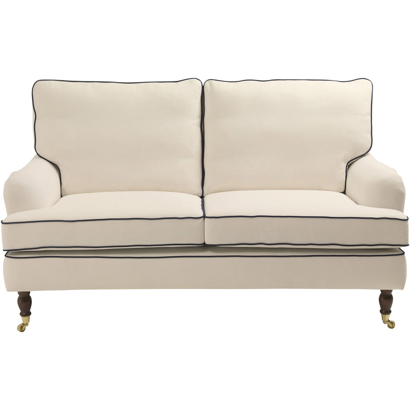 Max Winzer Sofa 2-Sitzer Passion creme mit dunkelblauen Keder