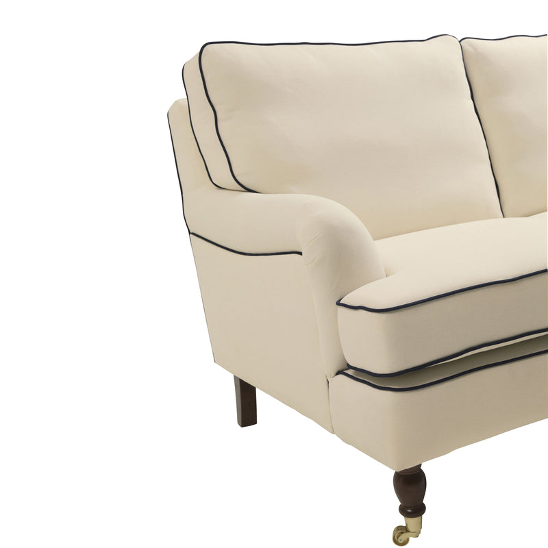 Max Winzer Sofa 2-Sitzer Passion creme mit dunkelblauen Keder