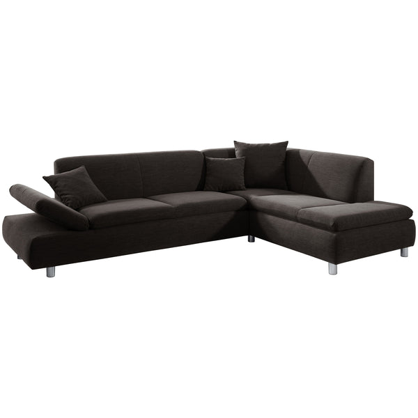 Max Winzer Sofa 2,5-zits links met hoekbank rechts Praag chocolade