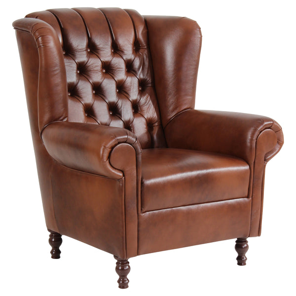 Fauteuil à oreilles Max Winzer Vary marron