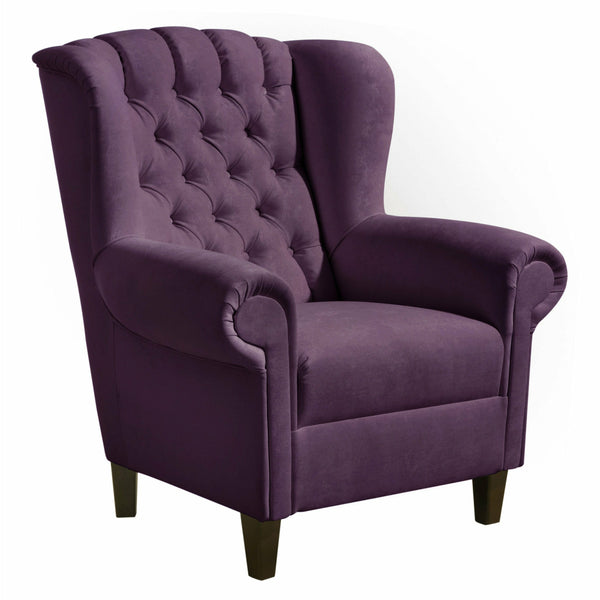 Fauteuil à oreilles Max Winzer Vary violet