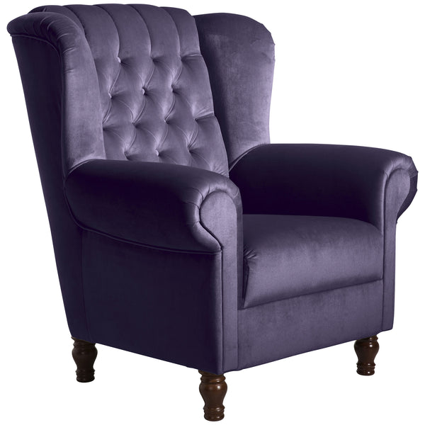 Fauteuil à oreilles Max Winzer Vary violet