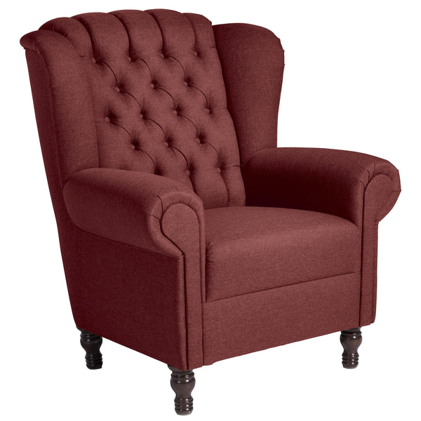 Fauteuil à oreilles Max Winzer Vary rouge