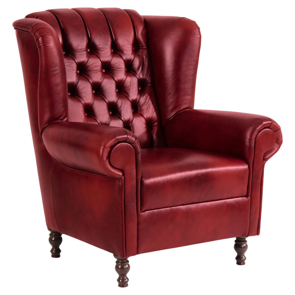 Fauteuil à oreilles Max Winzer Vary rouge