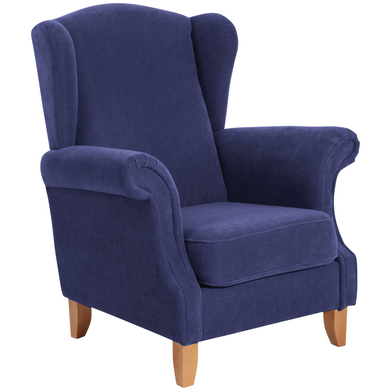 Fauteuil à oreilles Verita bleu de Max Winzer