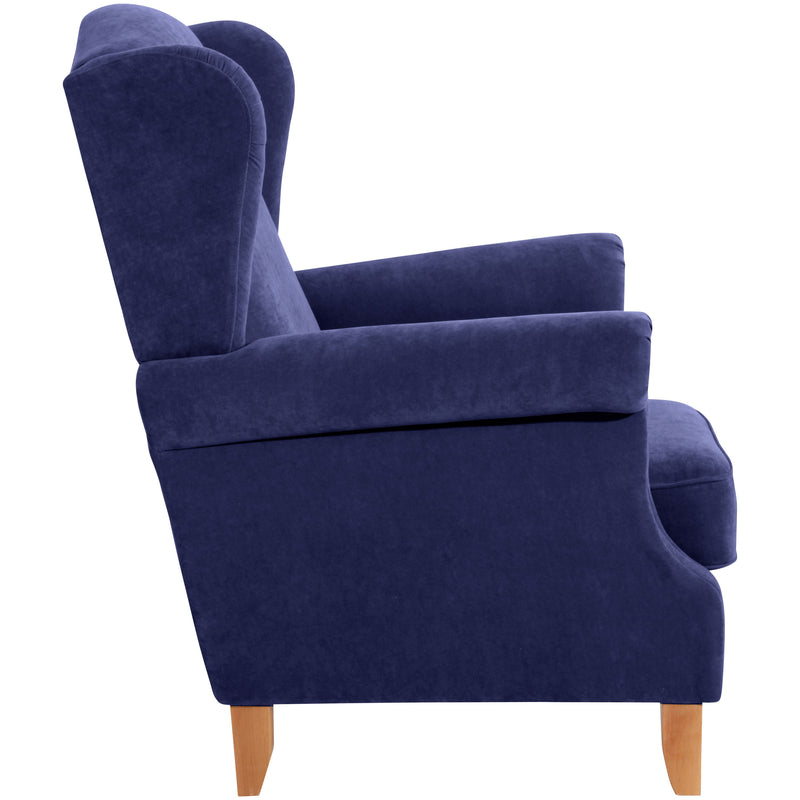 Fauteuil à oreilles Verita bleu de Max Winzer