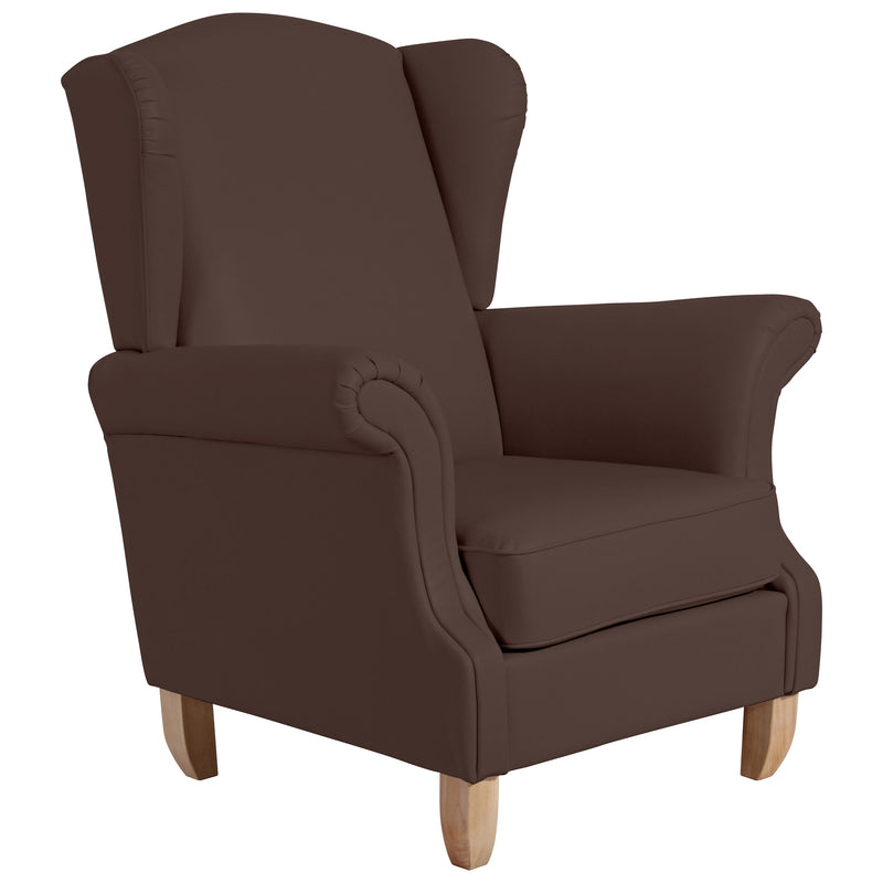 Fauteuil à oreilles Verita marron de Max Winzer