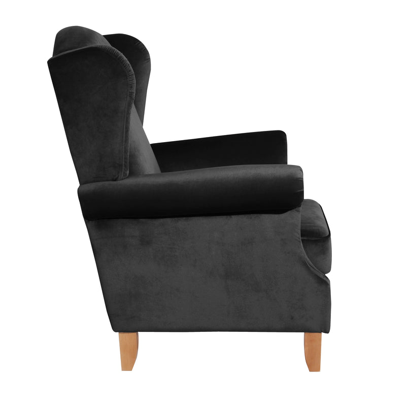 Fauteuil à oreilles Verita noir de Max Winzer