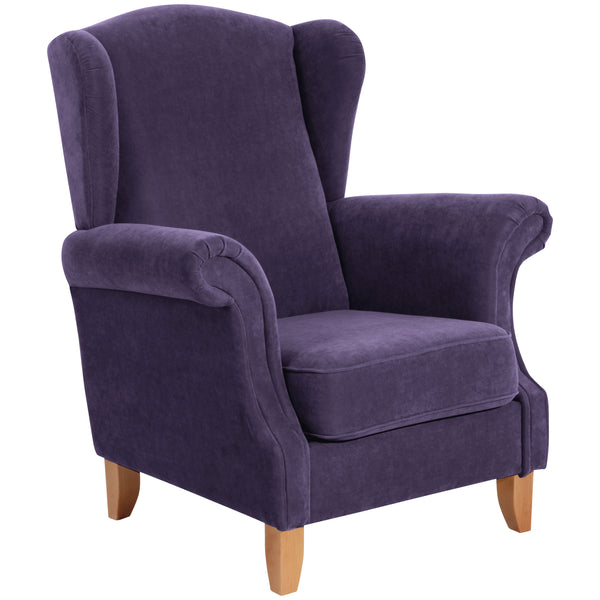 Fauteuil à oreilles Verita violet de Max Winzer