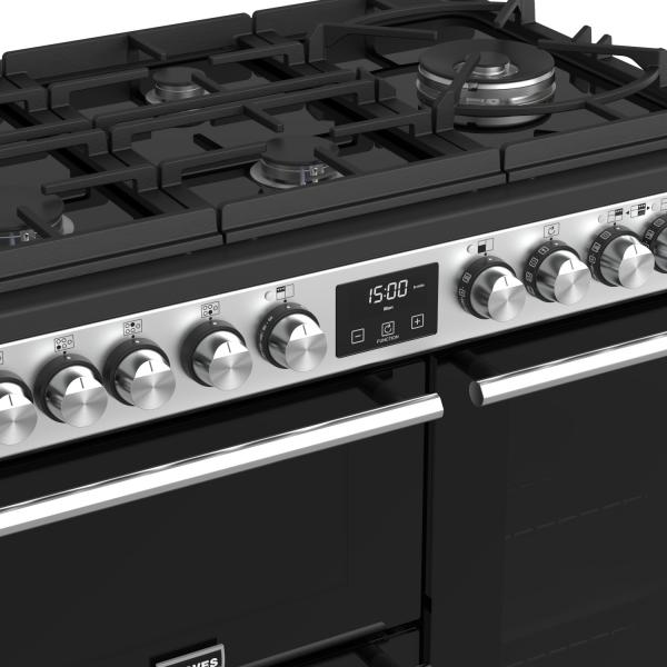 STOVES PRECISION S900 Deluxe GTG DF Gas auf Glas Edelstahl-Schwarz