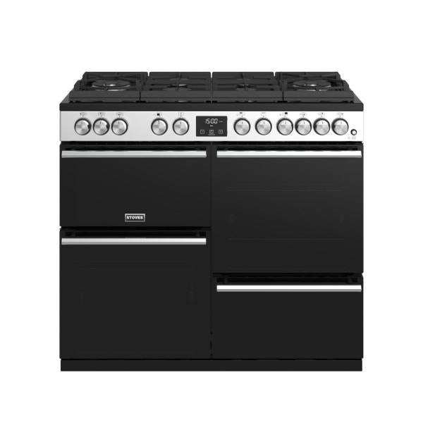 POÊLES PRECISION S1000 Deluxe GTG DF Gaz sur Verre Inox/Noir 