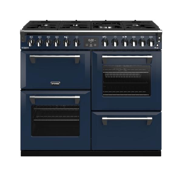 POÊLES RICHMOND Deluxe S1000 DF GAS CB Bleu nuit/Chrome 