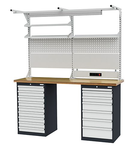 Rijwerkbank met werkbankconstructie, BxH 2000x2310 mm