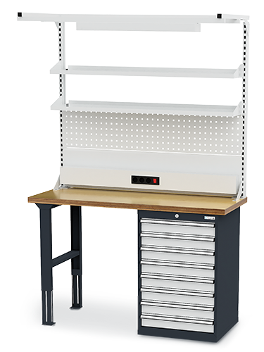 Rijwerkbank met werkbankconstructie, BxH 1500x2210 mm