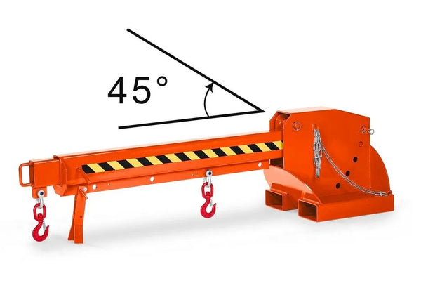 DENIOS kraanarm, uitschuifbaar en in hoogte verstelbaar, draagvermogen 650 - 3000 kg, oranje 