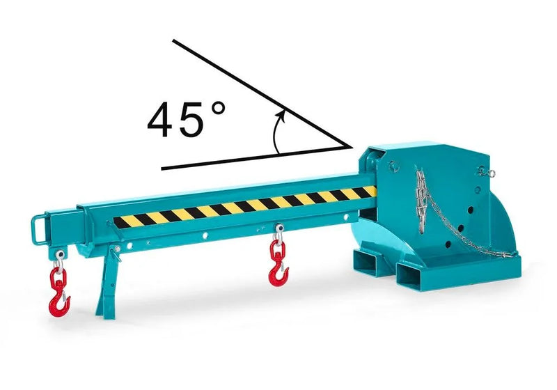 Bras de grue DENIOS, extensible et réglable en hauteur, capacité de charge 1250 - 8000 kg, turquoise 