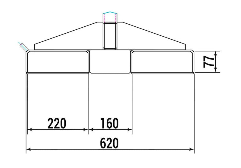 DENIOS lastarm, helling 25°, telescopisch, draagvermogen 175 - 1000 kg, verzinkt 