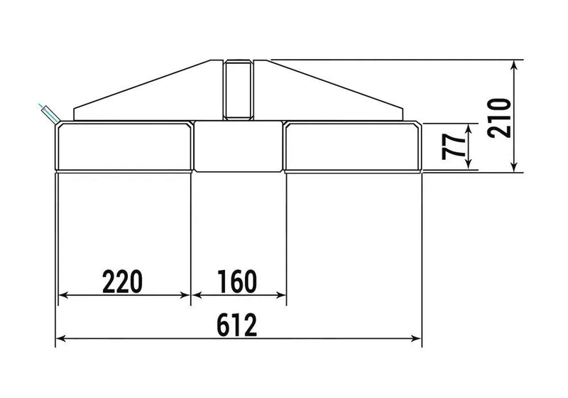 DENIOS Lastarm, 2400 Mm, Traglast 250 - 2500 Kg, Blau