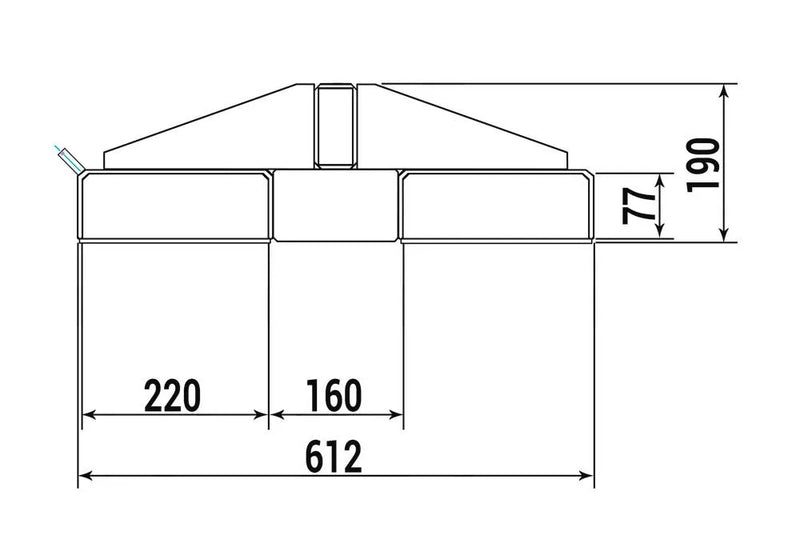 DENIOS Lastarm, 2400 Mm, Traglast 100 - 1000 Kg, Türkis