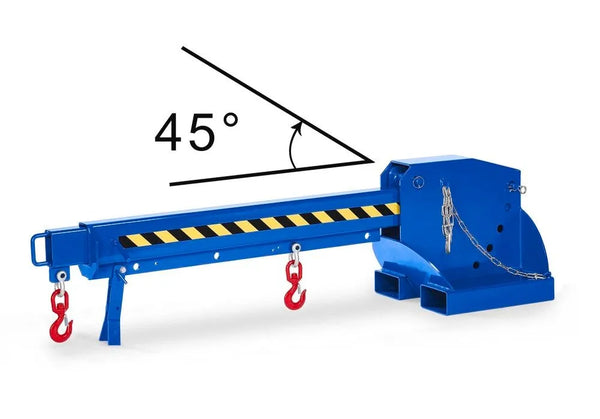 DENIOS kraanarm, uitschuifbaar en in hoogte verstelbaar, draagvermogen 1000 - 5000 kg, blauw 