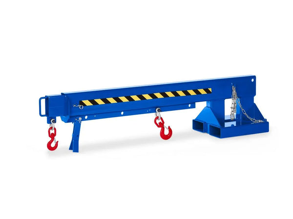 Bras de grue DENIOS, extensible, capacité de charge 650 - 3000 kg, bleu